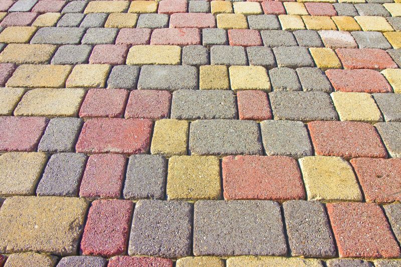 Multi-colored paver layout